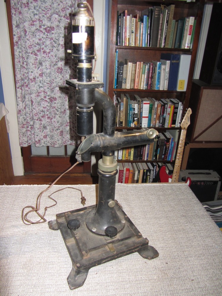 Microscope Antique With Light Early 1900's Missing Part No Name