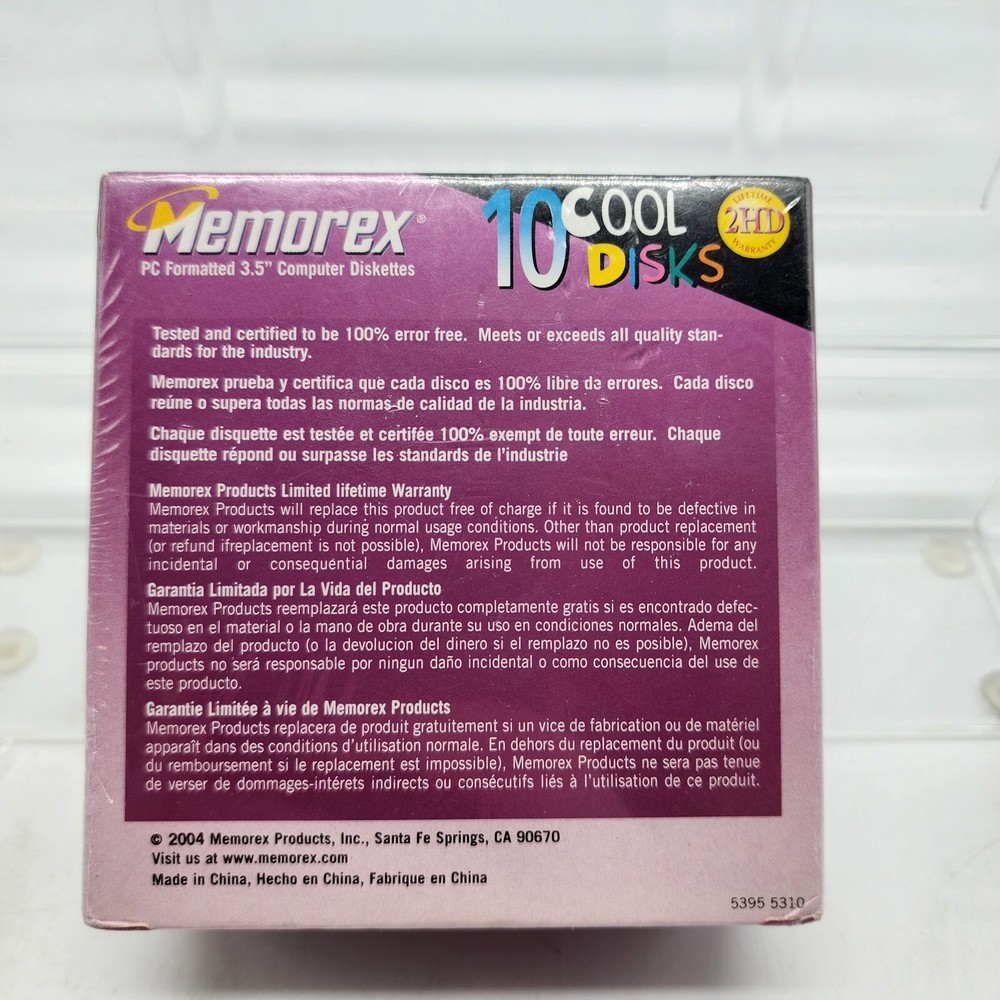 10 Pack Memorex 2HD 3.5" Computer Diskettes PC Format Cool Disks Sealed