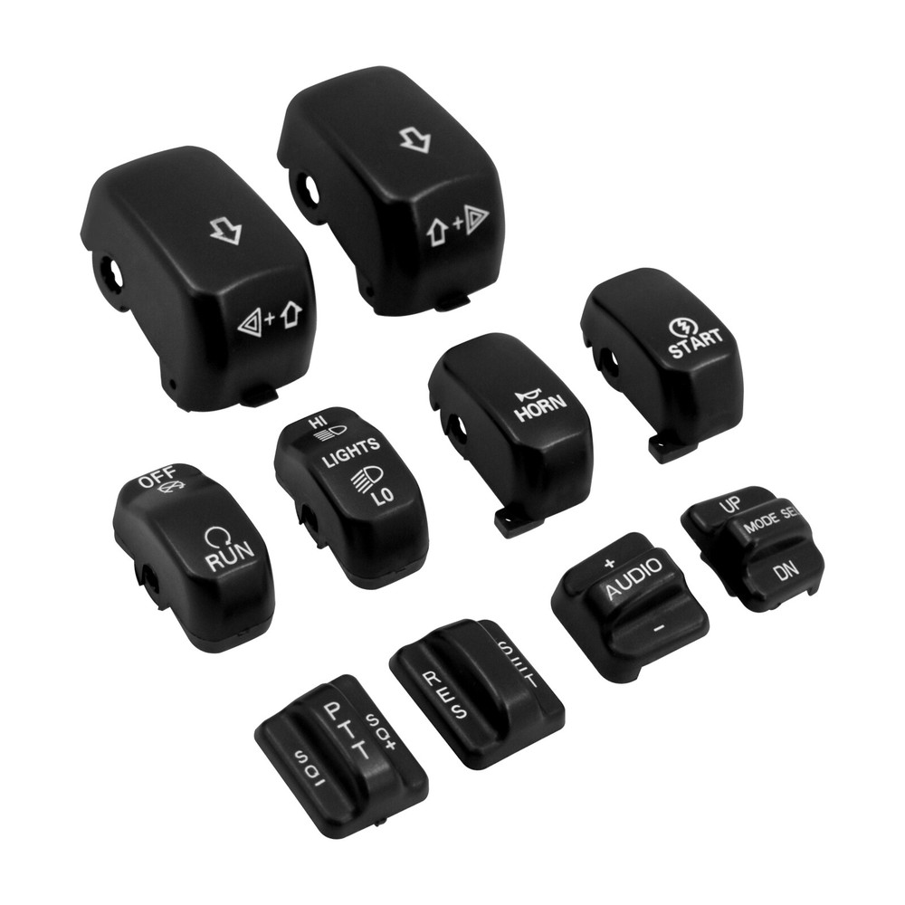 Black 10x Replacement Switch Button Cap For Harley Touring Softail Dyna 96-2013