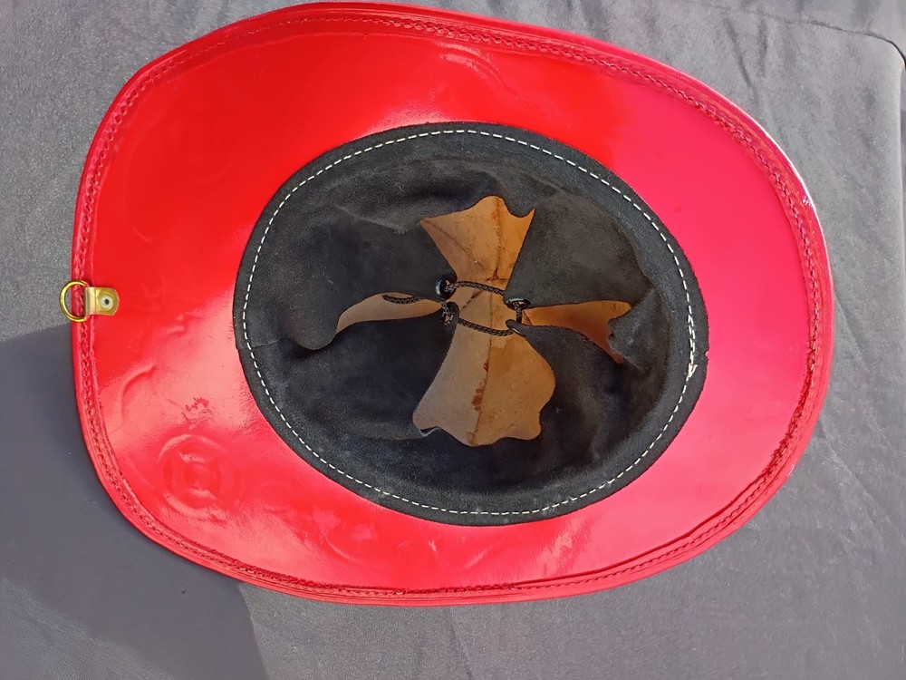 leather firefighter helmet