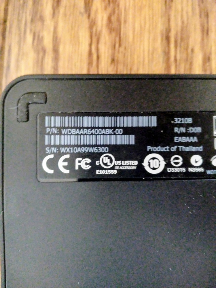 WD PORTABLE EXTERNAL HARD DRIVE 64OGB