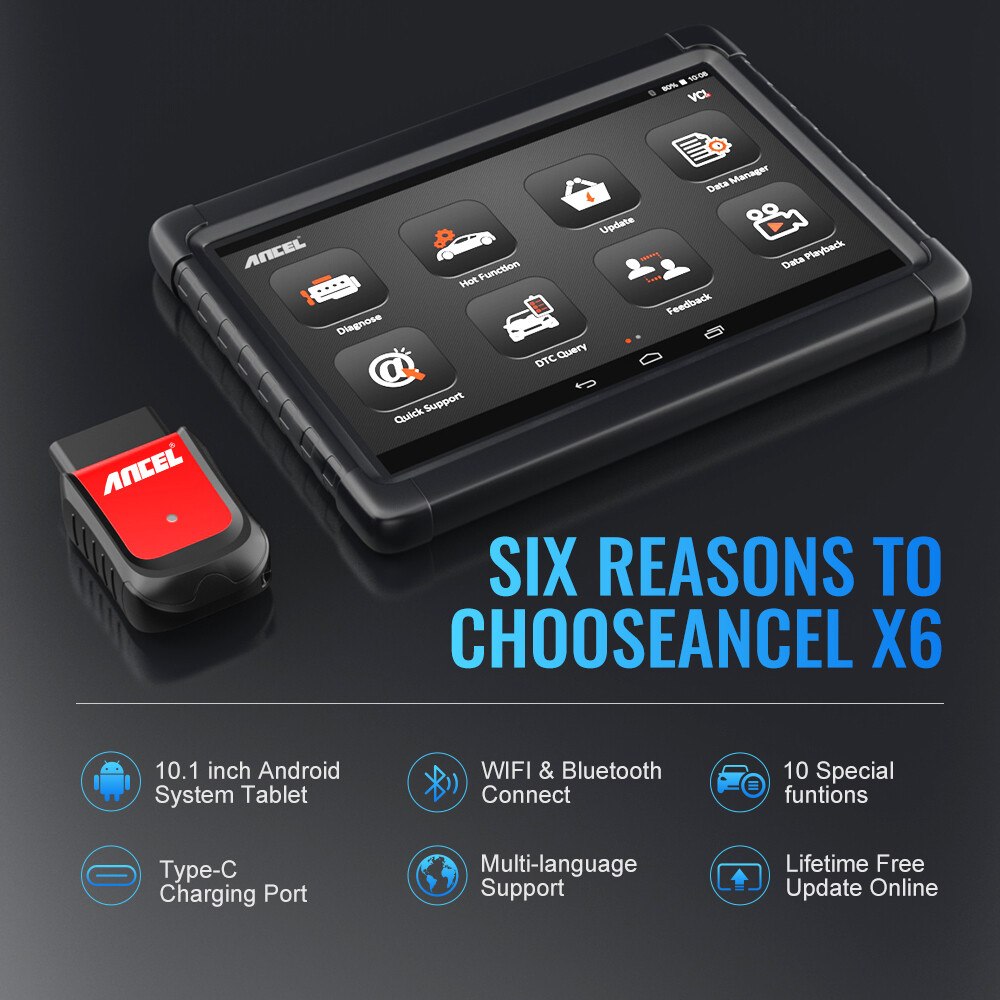 10" Bi-directional Tablet Bluetooth OBD2 Scanner All System Car Diagnostic Tool