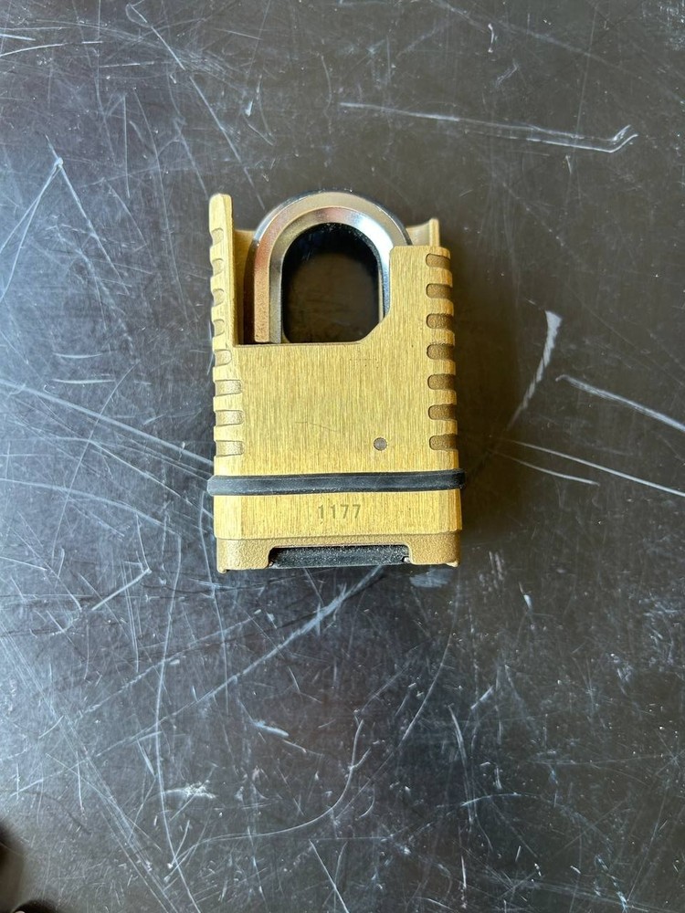 Master Lock 1177 Combination Padlock, Bottom, Brass