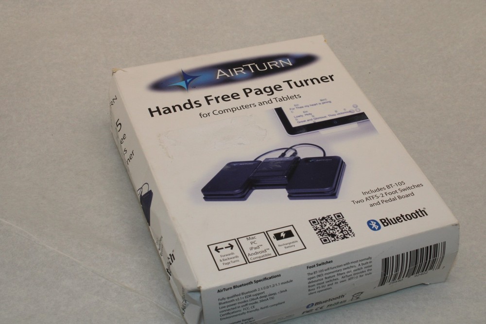 AirTurn BT-105 Bluetooth Foot Pedal Controller w/ bite-switch (unused)