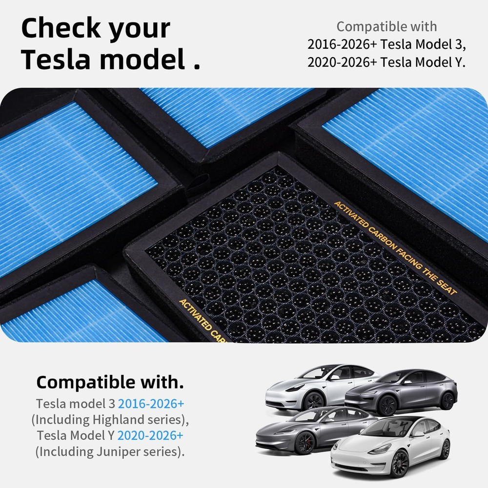 CYBERBEANS Air Conditional Replacement with Activated 2Pcs Cabin Filter