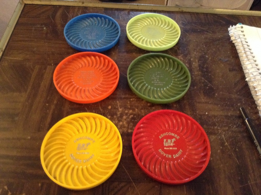 Six colorful coasters