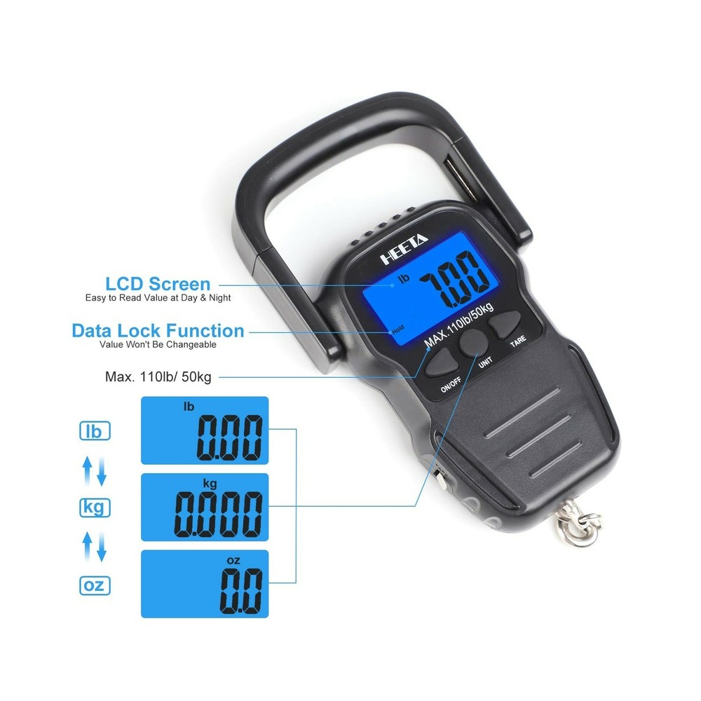 Fish Scale Backlit LCD Display Dismountable & Soft Nylon Woven Strap Black Color
