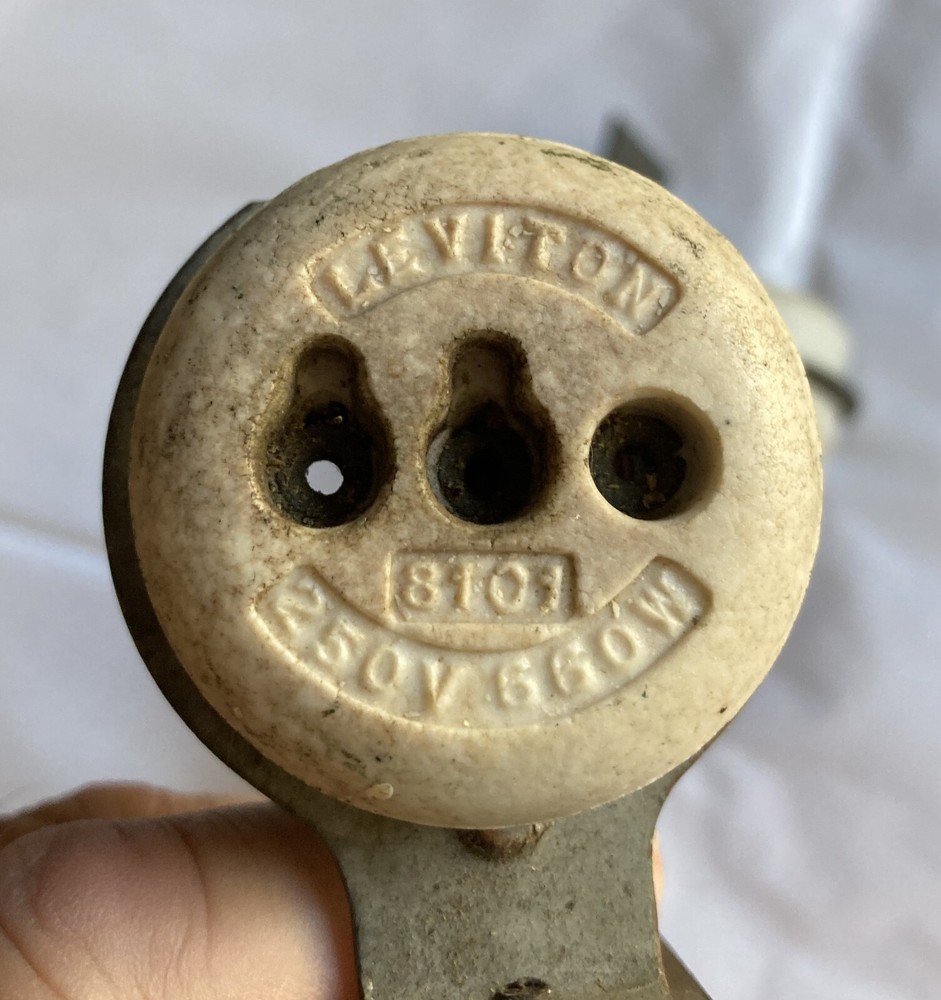 ANTIQUE PAIR 9.75" STEEL SCONCE SOCKET MOUNTING BRACKETS BARS LEVITON VINTAGE