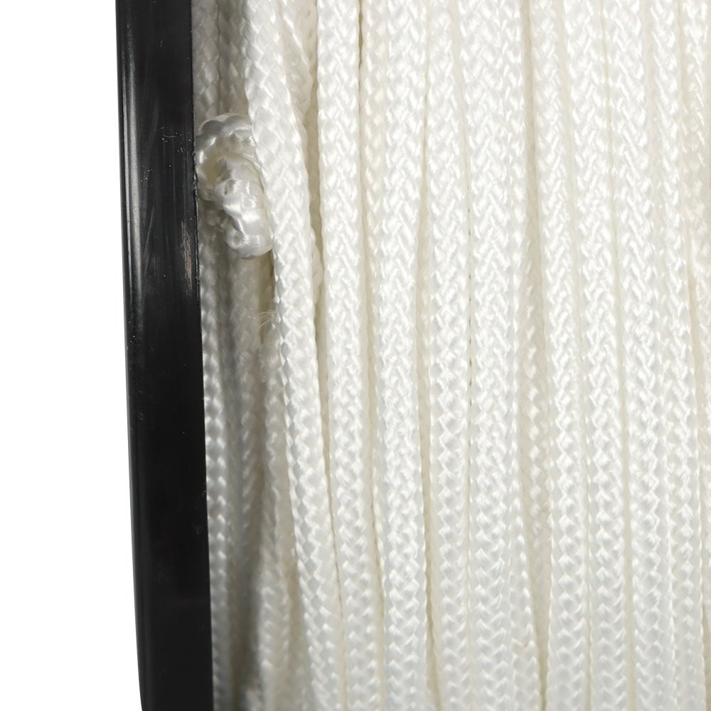 1/8" × 500' White Nylon Rope Sturdy Spool Solid Braid Rope Abrasion Resistance