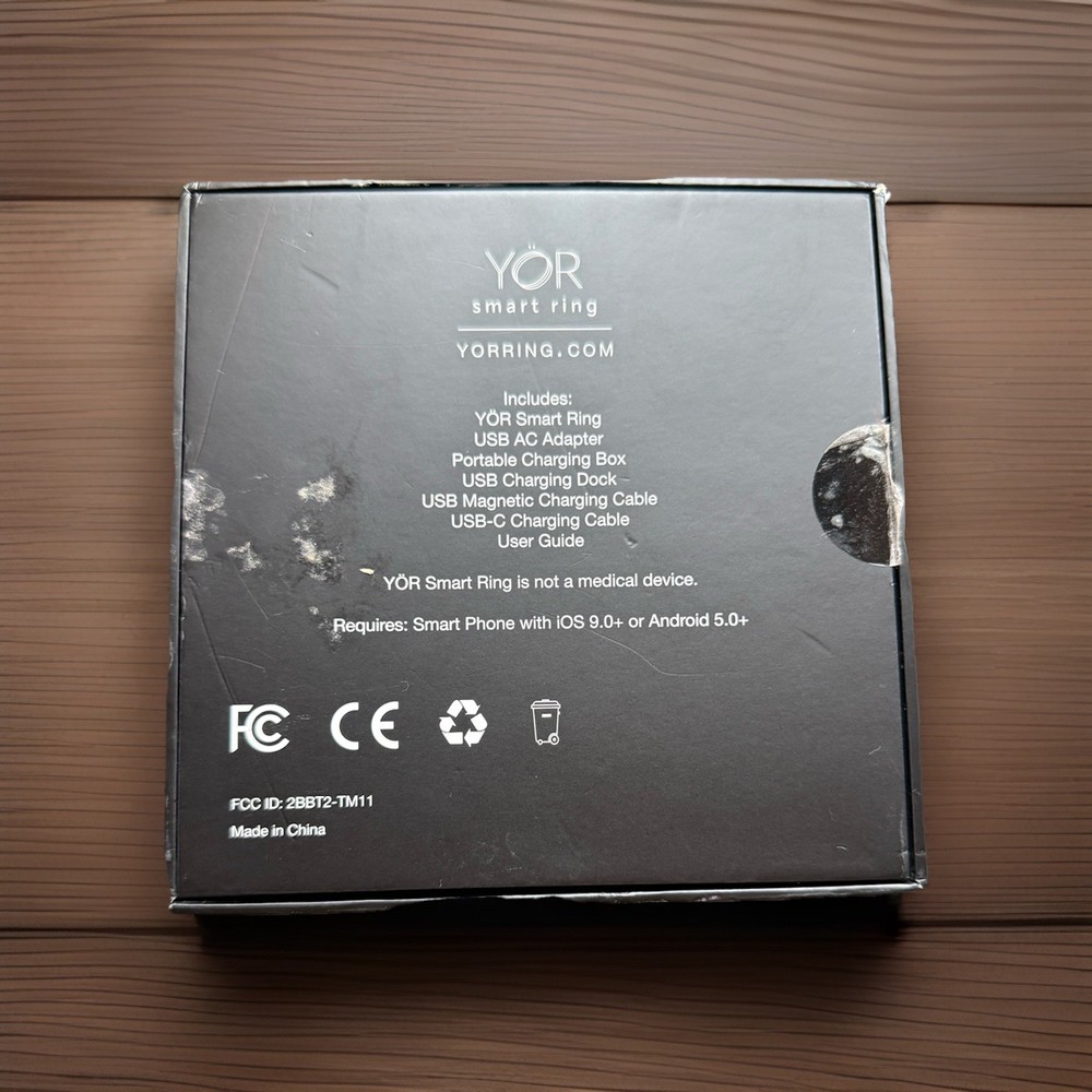 Letsfit YÖR Smart Ring Silver Size 9 Activity Tracker iOS Android LR-09-SL-CASE