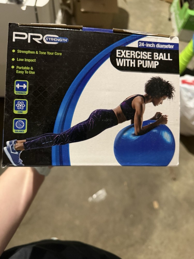 Pro Strength Exercise Ball With Pump 24 Inch Diameter New