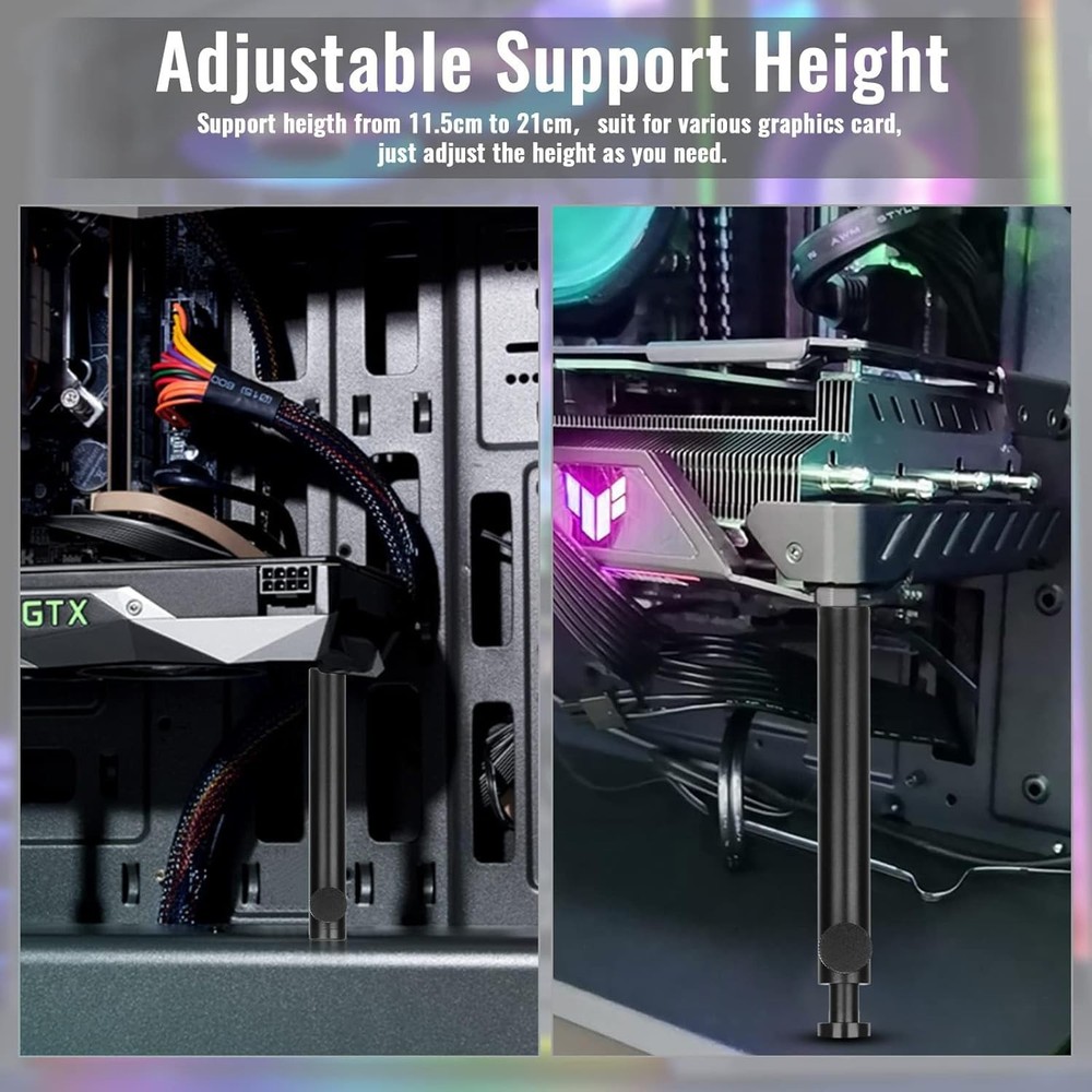Tall GPU Support Bracket Heavy Duty Adjustable Anti Sag Holder for Graphics Card