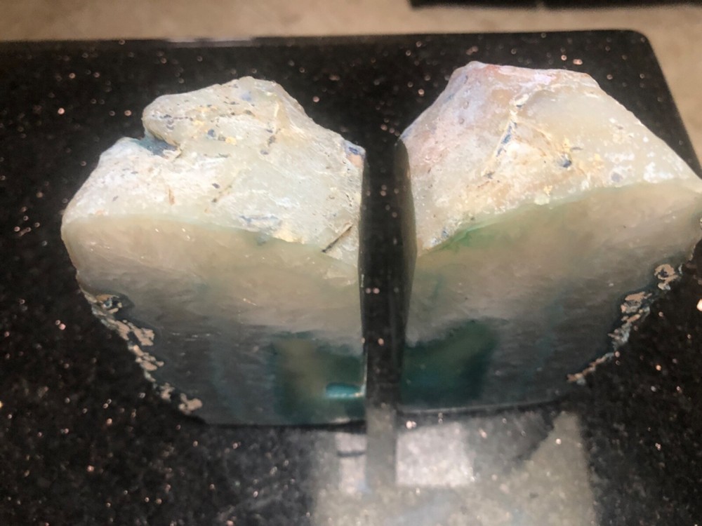 stone agitate aqua green color book side holders