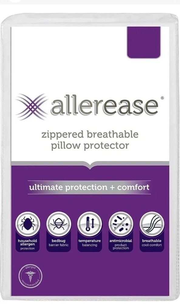 Allerease Zippered Breathable Pillow Protector (King) (20inx36in)