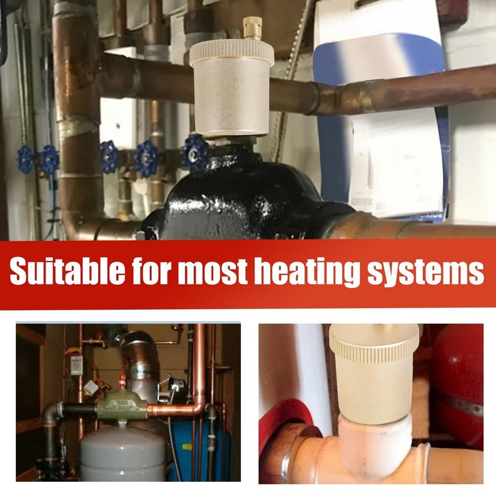 1/8 Inch Brass Compact Float Vent Kit, Automatic Air Bleeding for Systems C6N2