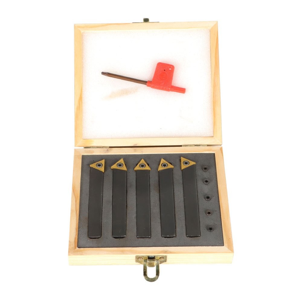 1/2" Indexable Carbide Insert Turning Tooling Bit 5Pack Holder Set For Lathe