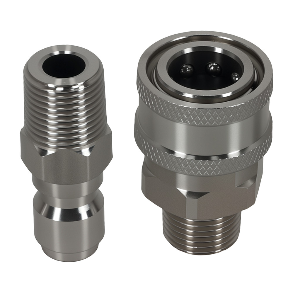 Pressure Washer 3/8" NPT Quick Connect Adapter Set Stainless Socket Plug 4x