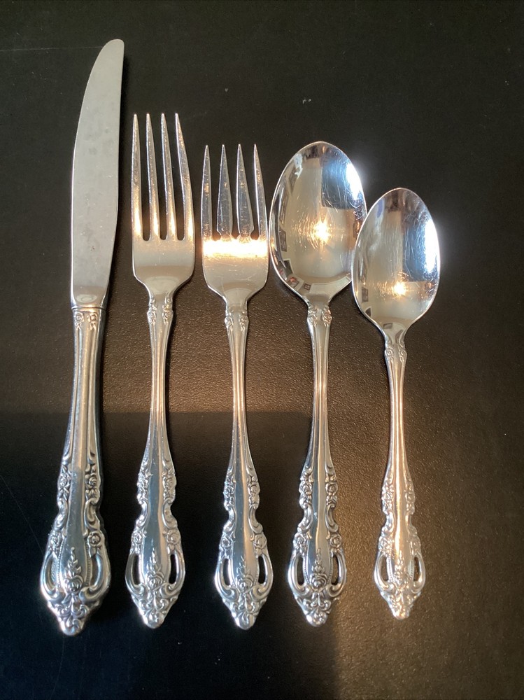 Oneida Community Stainless Brahms 5 Piece Place Setting Fork Knife Spoon