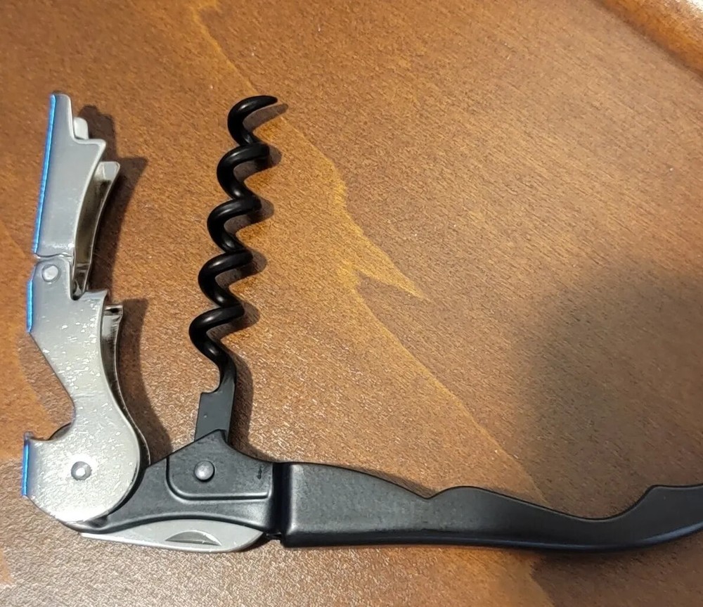 Pulltap's Double-Hinged Waiters Corkscrew Pensfolds Black Stainless Steel