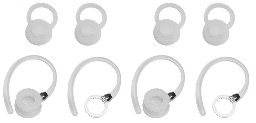 Zotech 10 pcs Set 4 Earhooks 2 Small 2 Medium 2 Large Eargels large, White