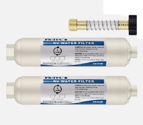 RV Inline Water Filter with Flexible Hose Protector FS-TFC