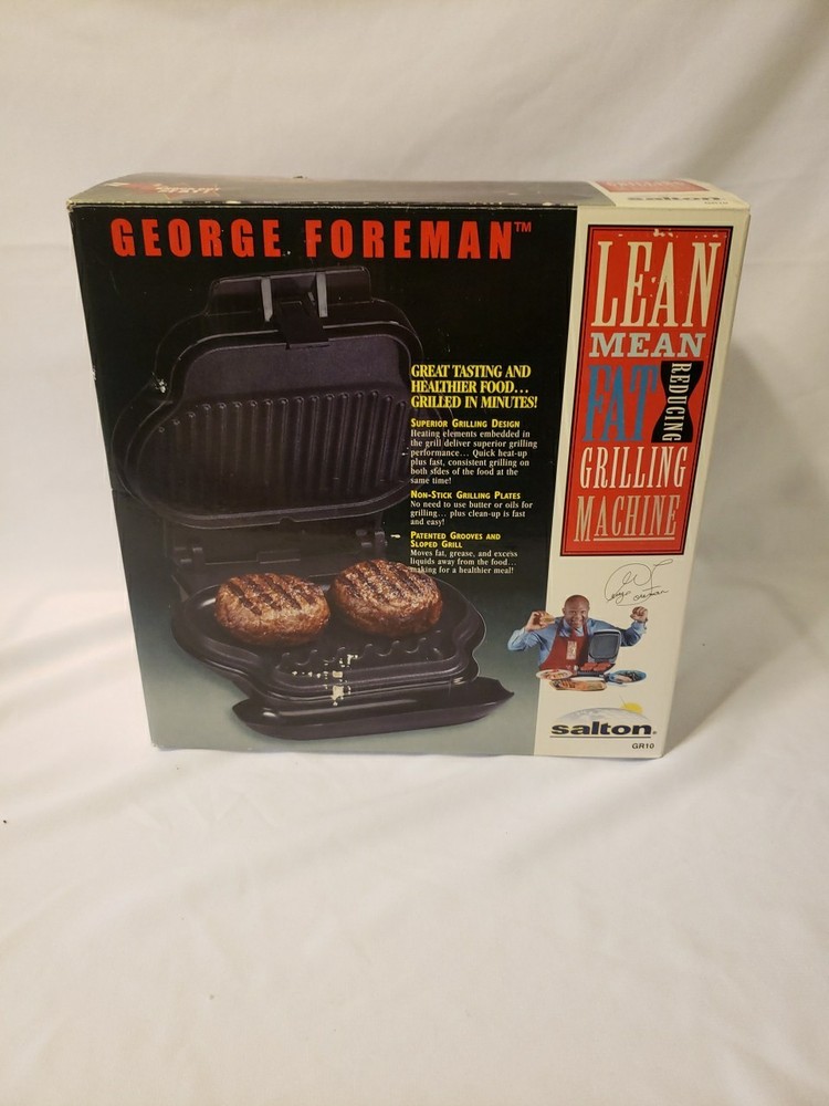 Vintage George Foreman Lean Mean Fat Reducing Machine - Model GR10 - Black