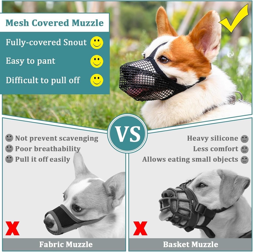 Lightweight Mesh Dog Muzzle for Medium-Sized Dogs - Perfect for Socialization