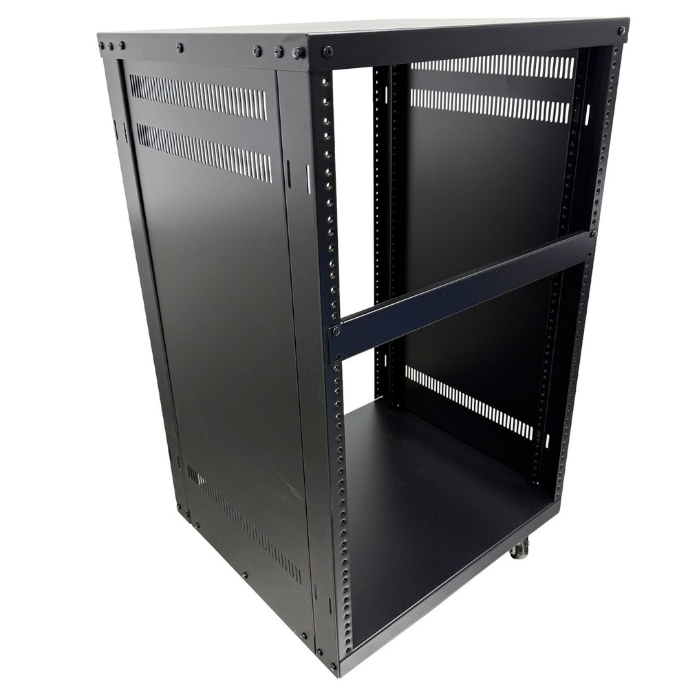 12U Open Frame Server Rack with 4 Casters Mobile Under-Desk Server Stand