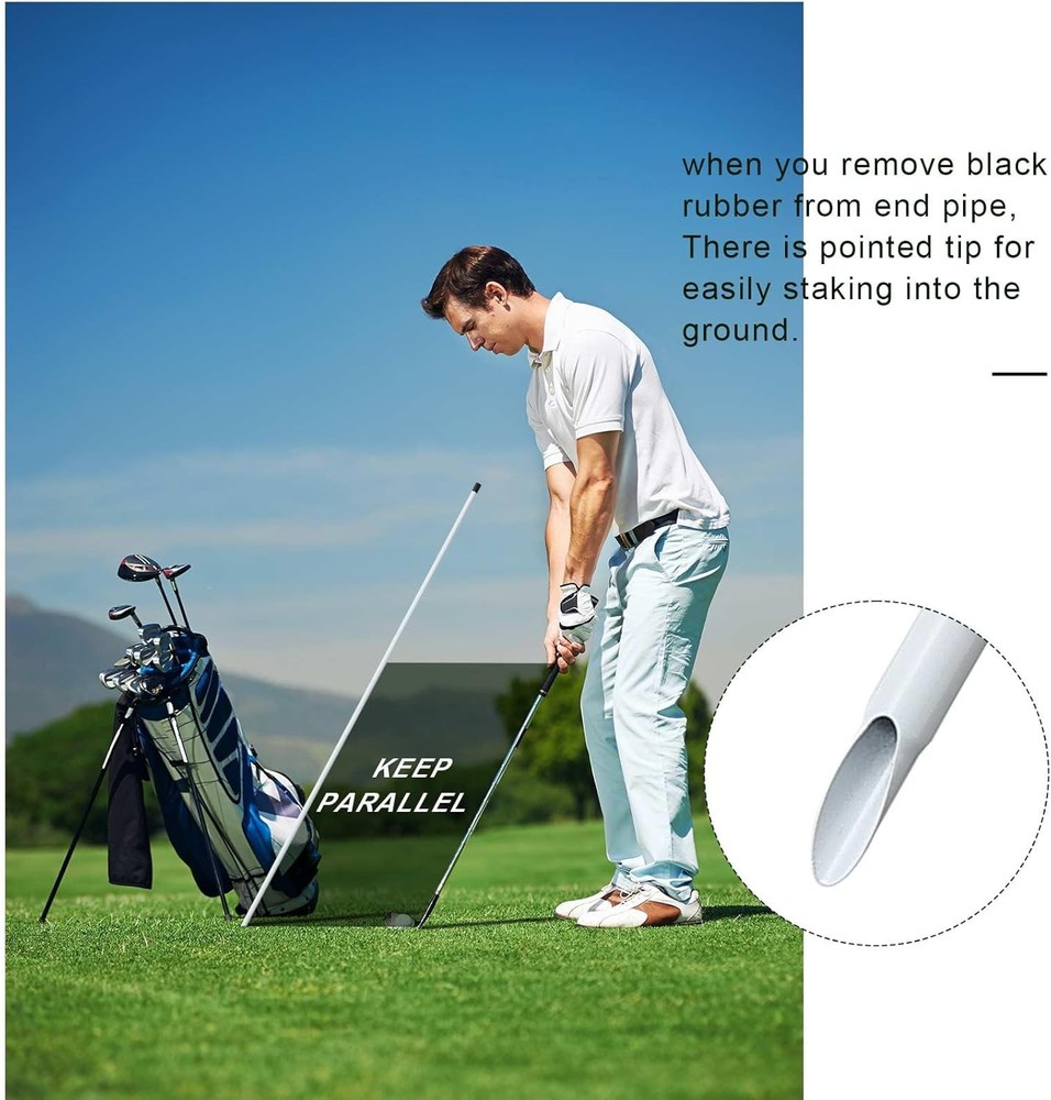 Golf Alignment Sticks, 3 Pack 58”Golf Sticks Alignment Rods, Full Golf White
