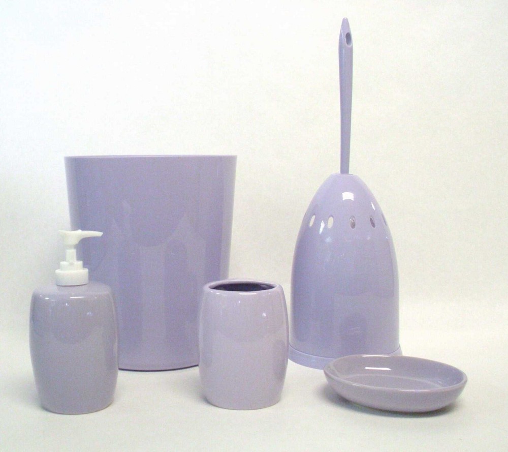 Mainstays 5-Piece Bathroom Accessory Set, Lavender