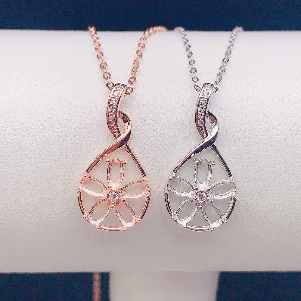 Silver 925 pendant empty setting, DIY blank setting YD88