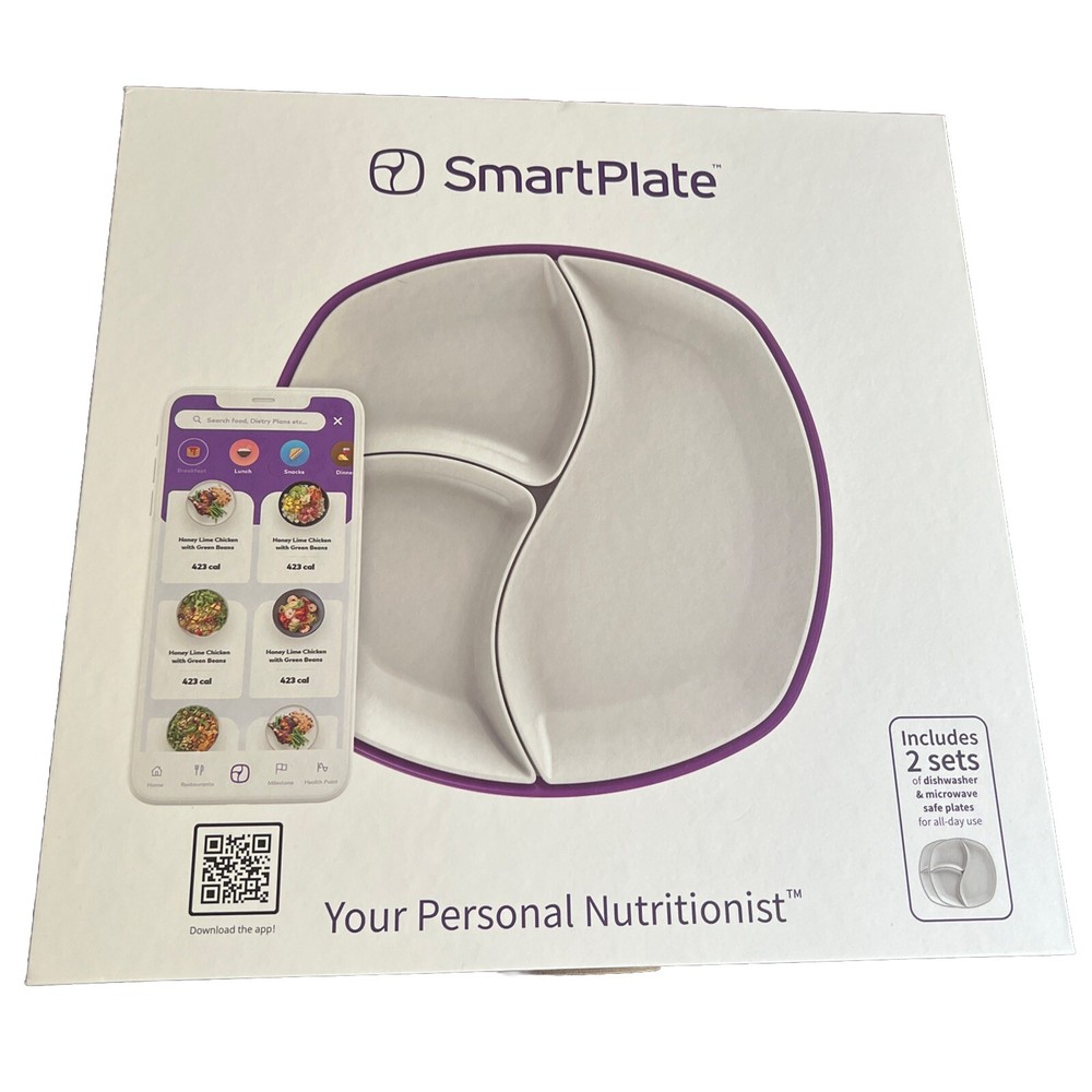 Smart Scale Plate Portion Control System Device and App White Color