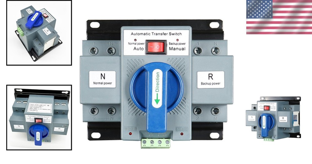 220V 63A Durable Wall-Mounted Dual Power Switch with Multi-Protection Features