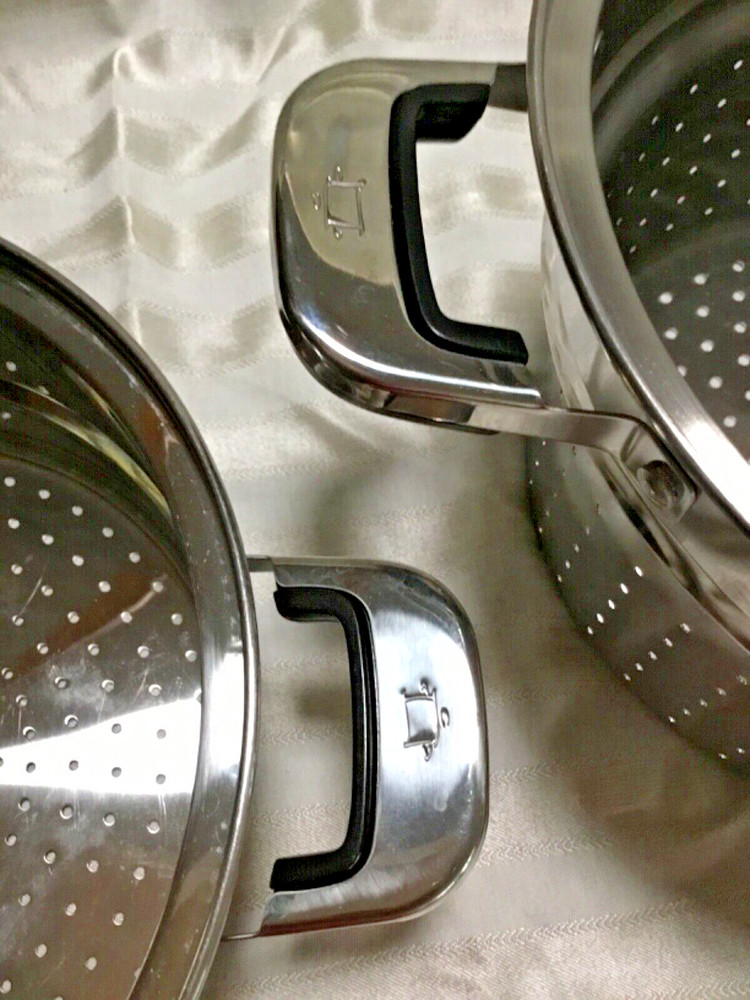 ONEIDA Immaculate 18/10 Stainless ~ Two (2) Steamer Inserts ~ Strainers