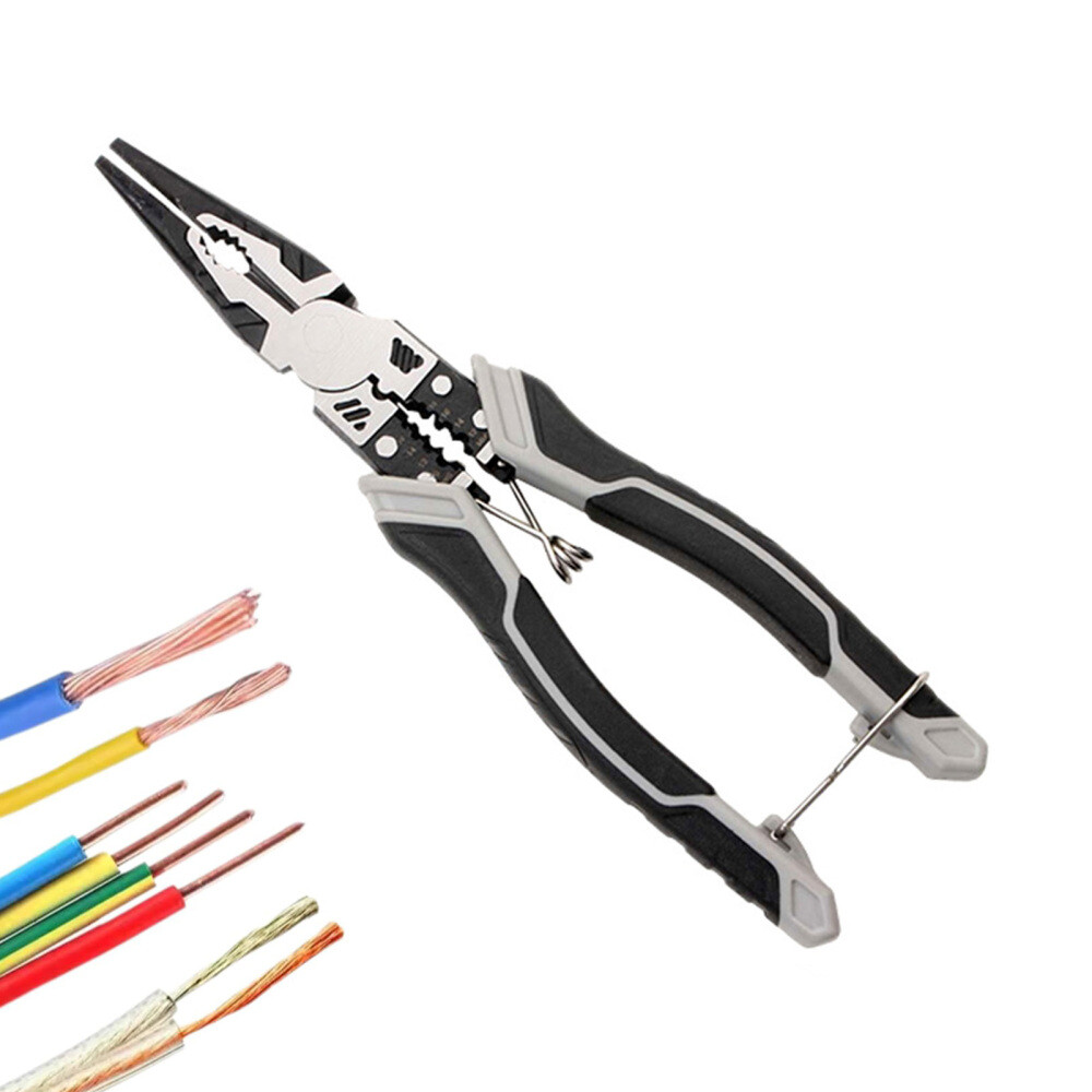 3Pcs Combination Pliers Set 8" Wire Cutter Stripper Diagonal Linemans Plier Tool