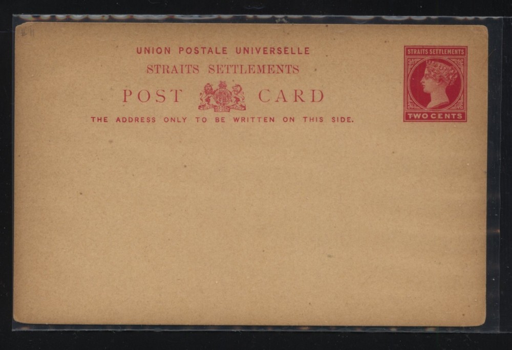 Straits  Settlements  postal reply card  to  US       KL1111