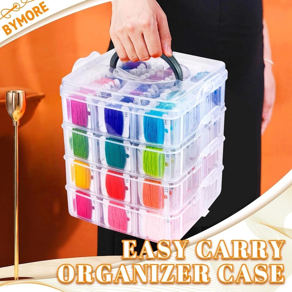 262-Piece Multicolor Embroidery Thread Set with Sewing Tools and Storage Box