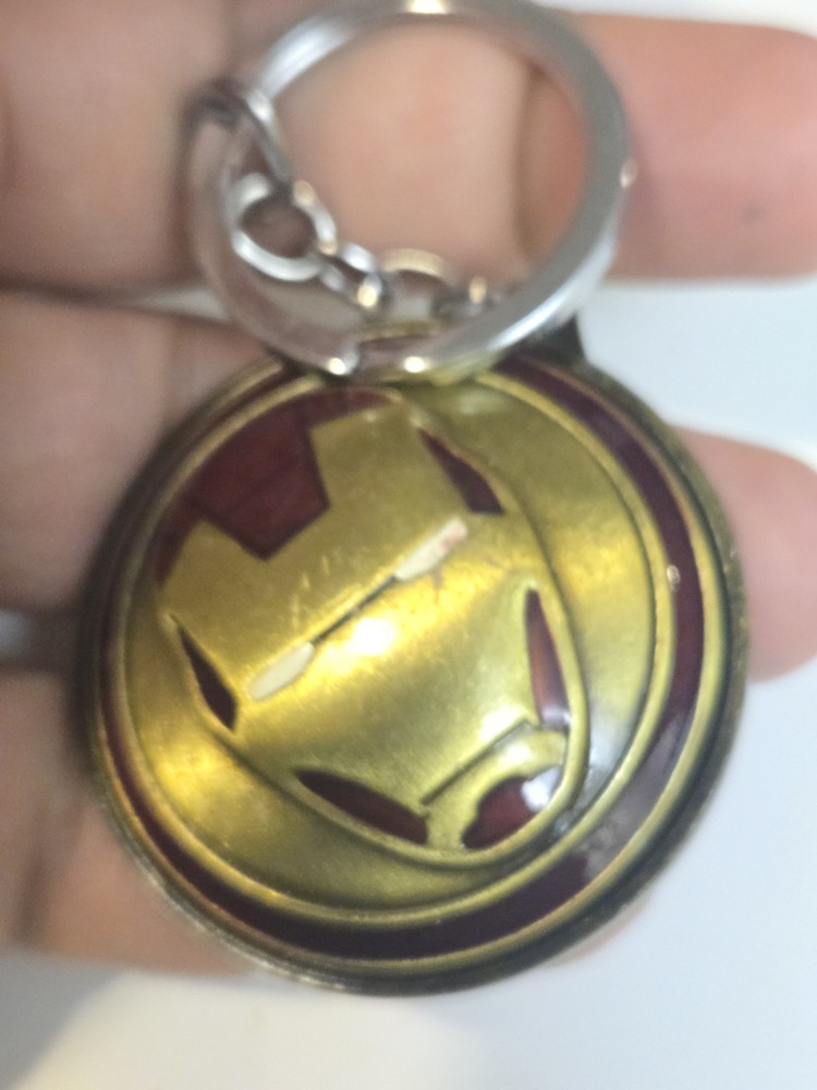 Marvel Comics Iron Man Face Spinner Shield Metal Key Chain C76