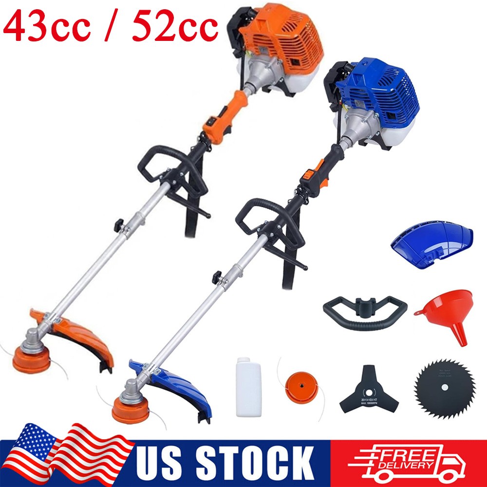 43cc / 52cc Brush Cutter 2-Stroke Weed Eater Wacker Gas Powered String Trimmer