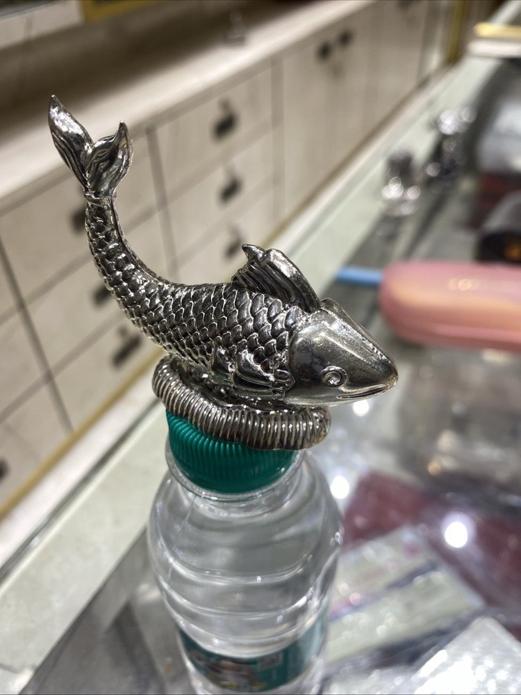 75% Purity Solid Silver Fish 20 Gram Prosperity Display Decor Minituares