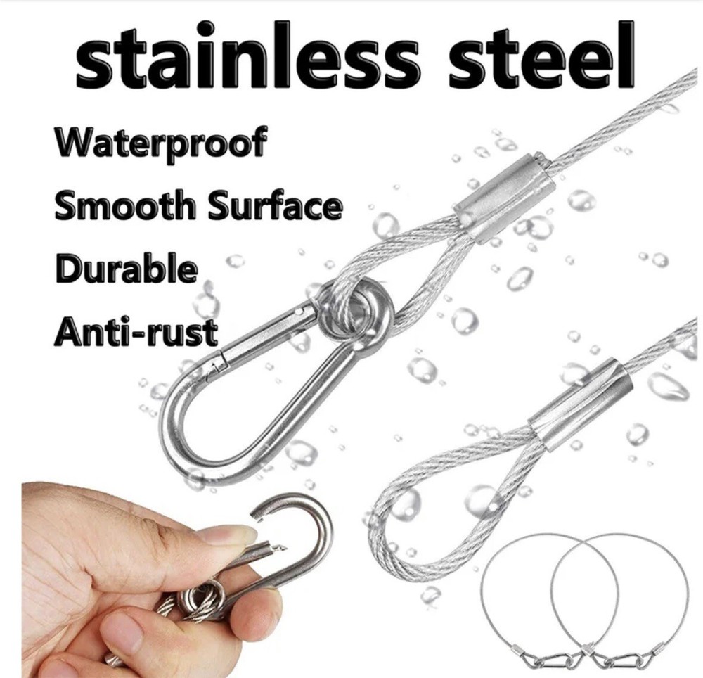 100 Stage Light Safety Cables 47”, Stainless Steel Security Cable.Multi Use
