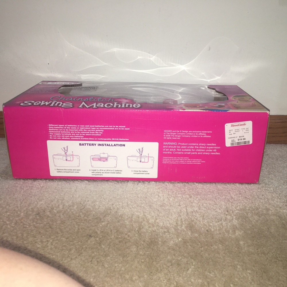 Singer Chainstitch Sewing Machine 2007 Ages 6+ NEW