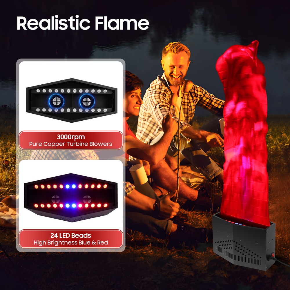 24 LED Red + Blue Fake Flame Light Stage Show Fire Flame Lighting Disco