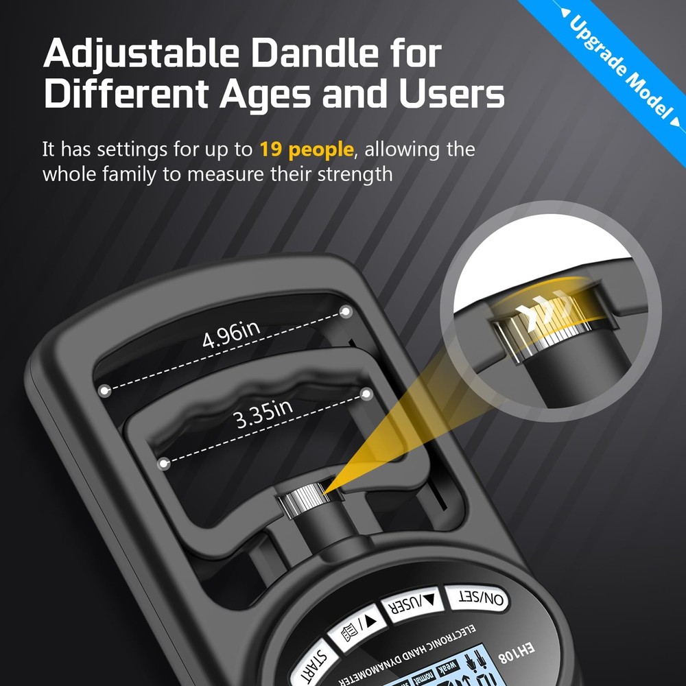 Hand Dynamometer Grip Strength Trainer Electronic Hand Grip Strength Tester ...
