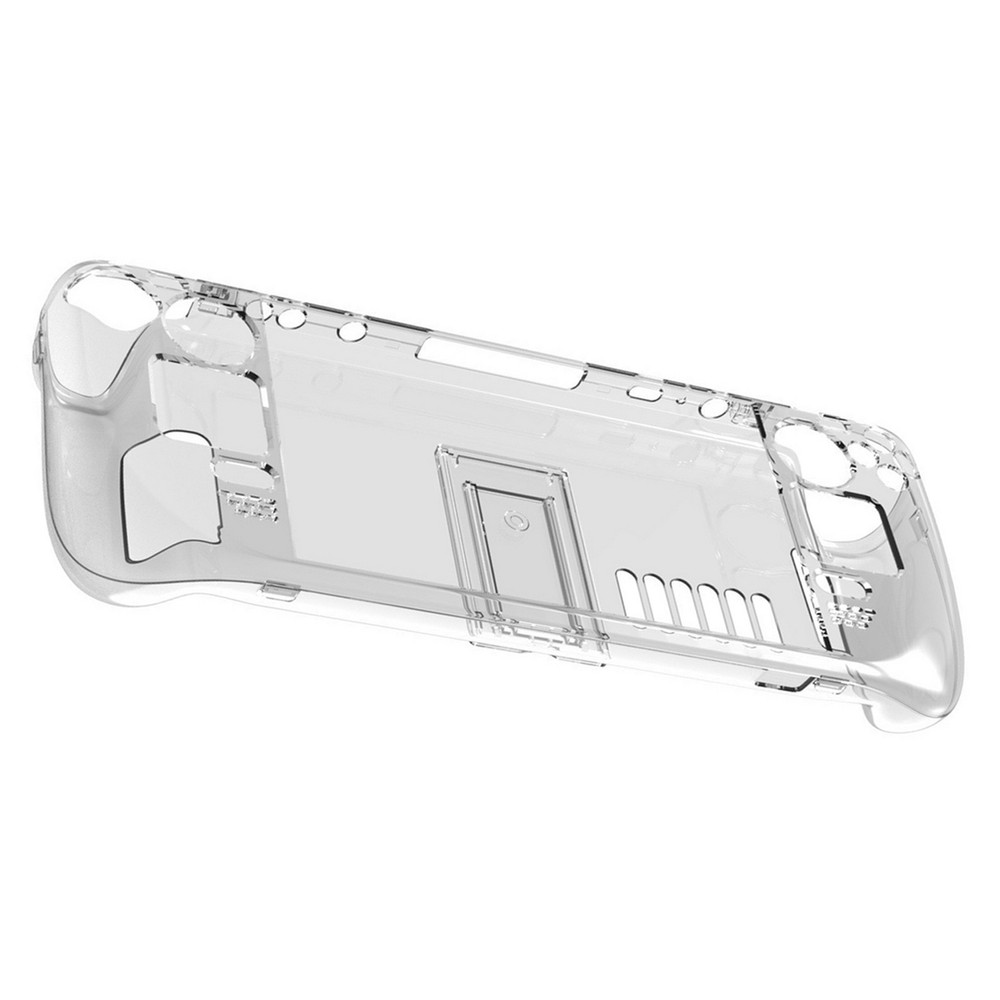 Crystal Clear Protective Back Case Shell With Stand for Steam Deck Game Console