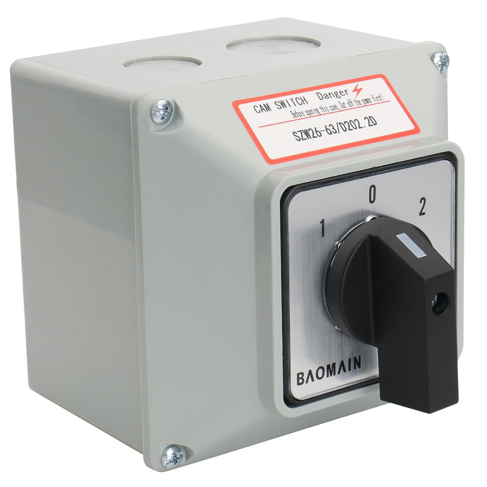 Universal Rotary Changeover Switch with Master Switch Exterior Box 660V 63A 8 Te