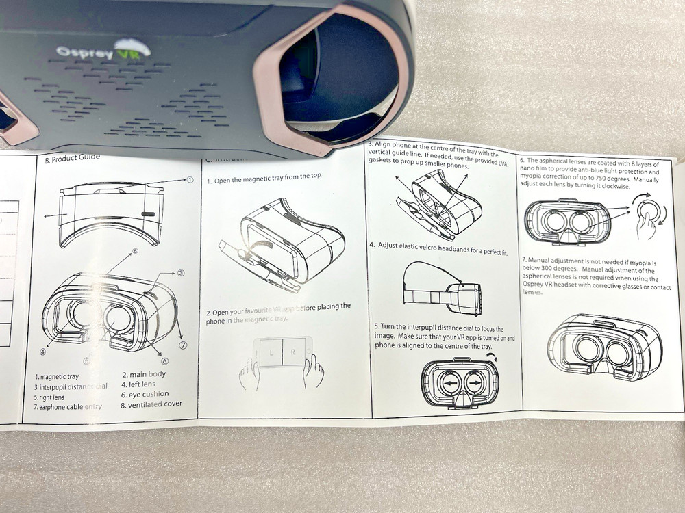 VR Headset for iPhone & Android Smartphone -3D Virtual Reality Glasses w/ Remote