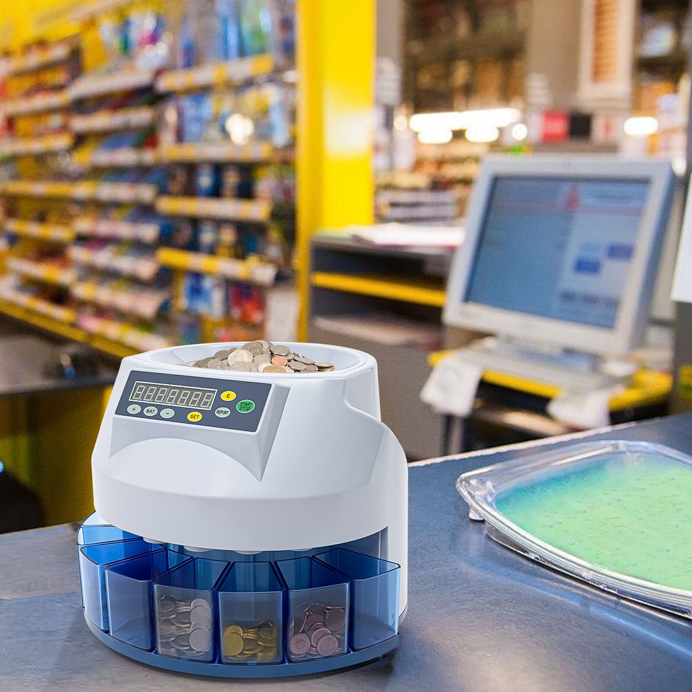 Digital Coin Counter Sorter Machine Automatic Electronic Counting Change Money