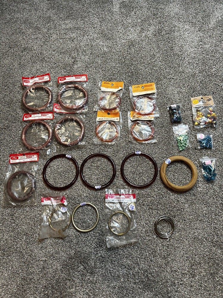 Vintage Macrame Accessories Rings Beads