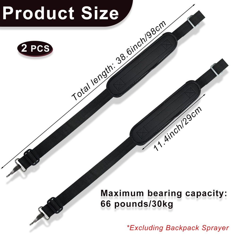 BMIROAMDFE Heavy Backpack Sprayer Replacement Straps Padded Shoulder Black